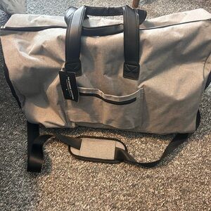 Gray Men’s Travel Duffel Bag with Shoulder Strap (Modern Gentleman)